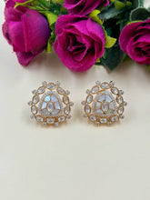 Maya Designer White Polki Stud Earrings For Women